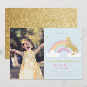 UNICORNE MAGIQUE ANNIVERSAIRE INVITATION