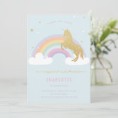 UNICORNE MAGIQUE ANNIVERSAIRE INVITATION (Debout devant)