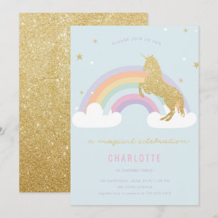 UNICORNE MAGIQUE ANNIVERSAIRE INVITATION
