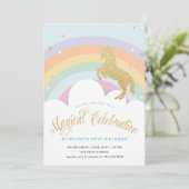 UNICORNE MAGIQUE ANNIVERSAIRE INVITATION (Debout devant)