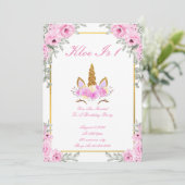 UNICORNE MAGIQUE ANNIVERSAIRE INVITATION (Debout devant)