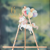 Unicorne magique avec ballons arc-en-ciel Bienvenu (Neutre)