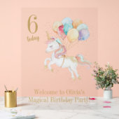 Unicorne magique avec ballons arc-en-ciel Bienvenu (Mariage)