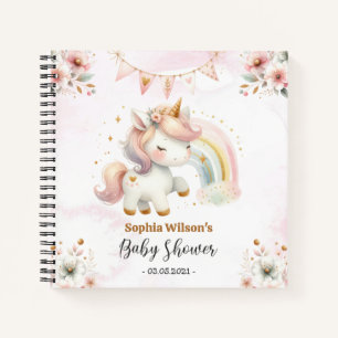 Unicorne magique avec Carnet Baby shower arc-en-ci