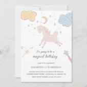 Unicorne magique | Invitation d'anniversaire (Devant)