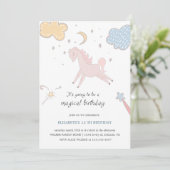 Unicorne magique | Invitation d'anniversaire (Debout devant)