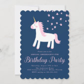 Unicorne magique | Invitation de fête d'anniversai (Devant)