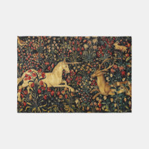 Unicorne médiévale Midnight Floral Garden