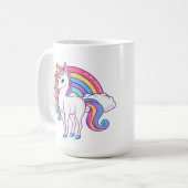 unicorne mignonne ajouter monogramme Café Mug (Devant gauche)