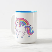 unicorne mignonne ajouter monogramme Café Mug (Devant gauche)