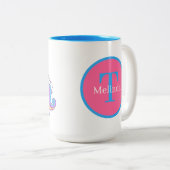 unicorne mignonne ajouter monogramme Café Mug (Devant droit)