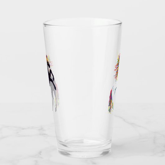 Unicorne noire Manipulée arc-en-ciel et verre Unic (Droite)