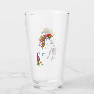Unicorne noire Manipulée arc-en-ciel et verre Unic
