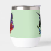 Unicorne noire Violet rouge Sage Fleurs (Gauche)