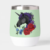 Unicorne noire Violet rouge Sage Fleurs (Arrière)