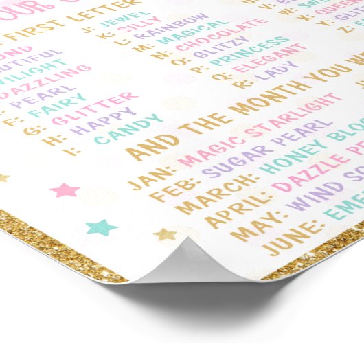 Unicorne Nom du jeu Poster (Coin)