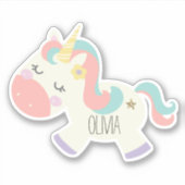 Unicorne Nom Sticker pastel (Devant)