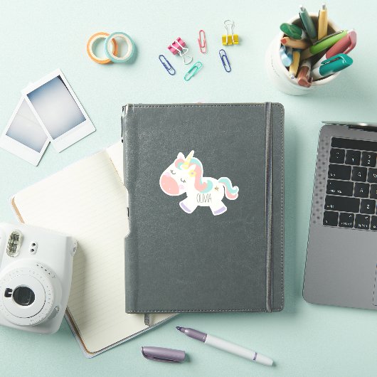 Unicorne Nom Sticker pastel (Couverture iPad)