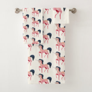 Unicorne nordique rose avec Mane noir