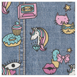 unicorne patchs tissu denim