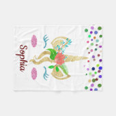 Unicorne personnalisée avec couverture en polaire  (Devant (Horizontal))