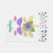 Unicorne personnalisée avec couverture en polaire  (Devant (Horizontal))