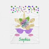 Unicorne personnalisée avec couverture en polaire  (Devant)