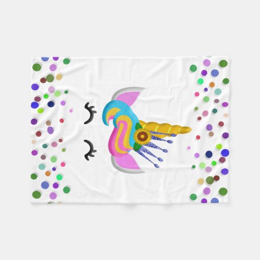 Unicorne personnalisée avec couverture en polaire  (Devant (Horizontal))