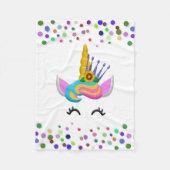 Unicorne personnalisée avec couverture en polaire  (Devant)