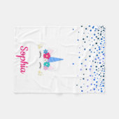 Unicorne personnalisée avec couverture en polaire  (Devant (Horizontal))