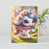 Unicorne personnalisée Invitations d'anniversaire (Debout devant)