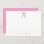 Unicorne Personnalisée Merci Cartes de Notes (Devant / Derrière)