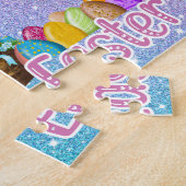 Unicorne personnalisée Nom de l'enfant Puzzle de P (Côté)