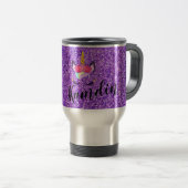 Unicorne personnalisée Purple 15 onces de tasse de (Devant droit)