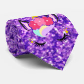 Unicorne personnalisée Purple Mens robe Cravate (Roulé)