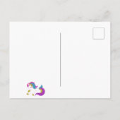 Unicorne photo 1er anniversaire fille invitation (Dos)