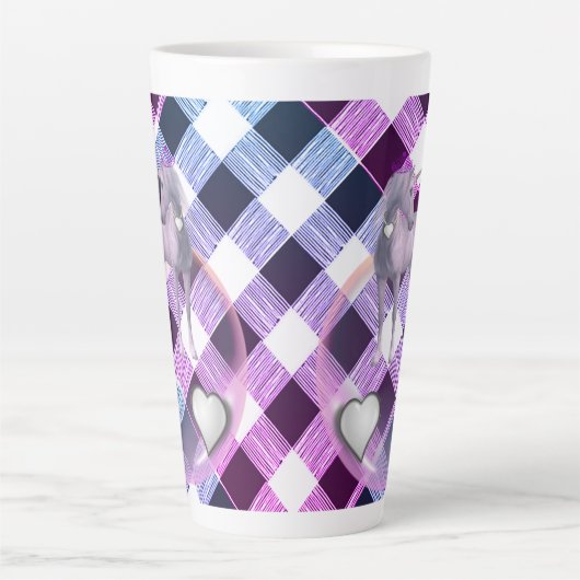 Unicorne Plaid Latte Mug (Devant)