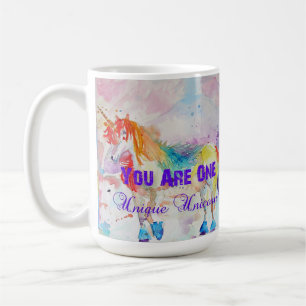 Unicorne pourpre Unicornes Aquarelle Nom Mug