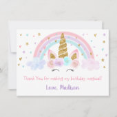 Unicorne Rainbow Merci or rose (Devant)