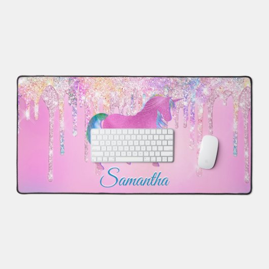 Unicorne rose arc-en-ciel mignon Parties scintilla (Clavier et souris)