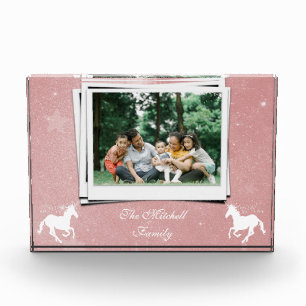 Unicorne rose - Bloc photo de famille personnalis