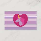 Unicorne rose Carte de visite (Dos)