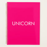 Unicorne rose chaud coutume typographie moderne dr<br><div class="desc">Unicorn rose chaud personnalisé typographie moderne drôle Planner. Texte entièrement personnalisable.</div>