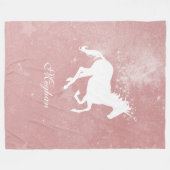 Unicorne rose Couverture en polaire personnalisée (Devant (Horizontal))
