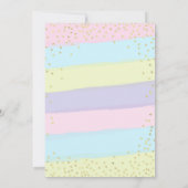 Unicorne rose et or Invitation d'anniversaire (Dos)