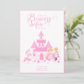 Unicorne rose et Princess Party Invitation (Debout devant)