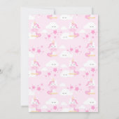 Unicorne rose et Princess Party Invitation (Dos)