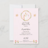 Unicorne rose Invitations de fête d'anniversaire (Devant)