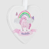 Unicorne rose magique Papillons arc-en-ciel (devant)