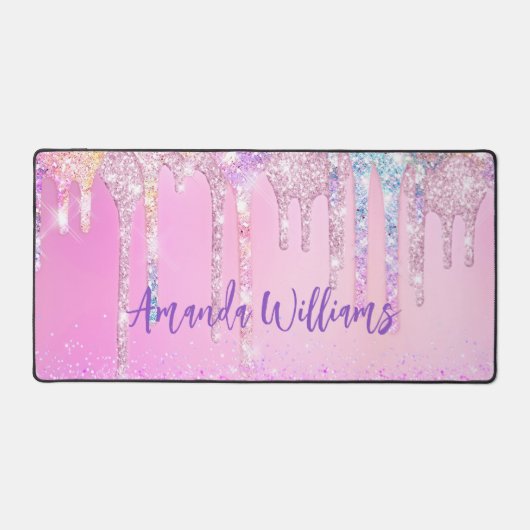 Unicorne rose mignon gouttes de Parties scintillan (Recto)